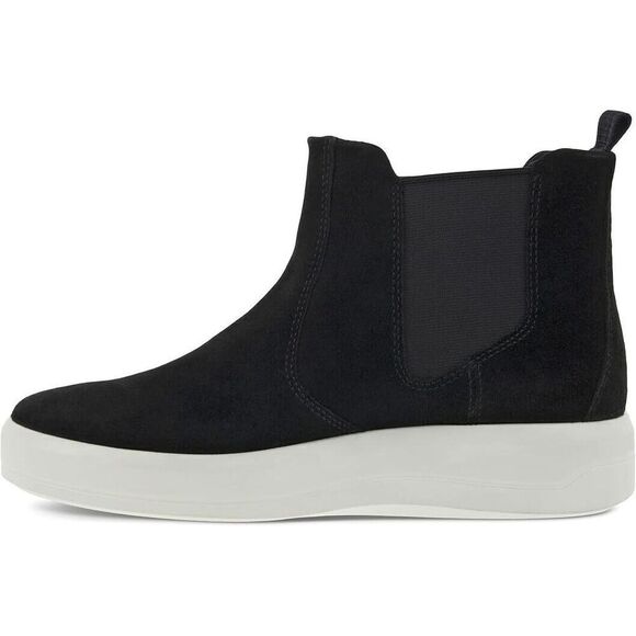 ECCO SOFT 9 Sz 9-9.5/40 Chelsea Boot Women Black Suede Ankle Comfort Booties New - Picture 1 of 9